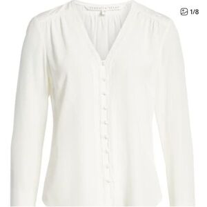 Veronica Beard Marella Silk Button-Front Blouse - Ivory